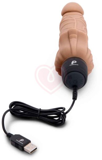Реалистичный вибратор с клиторальным стимулятором PowerCocks мокка фото 4