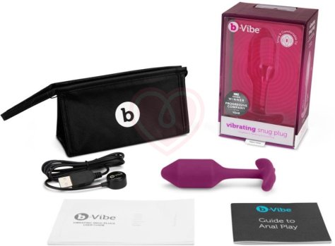 Утяжелённая анальная вибропробка b-Vibe Vibrating Snug Plug 2 малая розовая фото 4