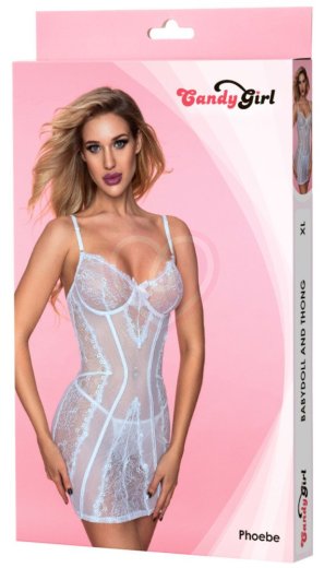 Приталенная комбинация и стринги Candy Girl Phoebe белые фото 3