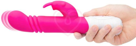 Вибратор-кролик с пульсирующей головкой Slim Shaft Thrusting G-Spot Rabbit розовый фото 4