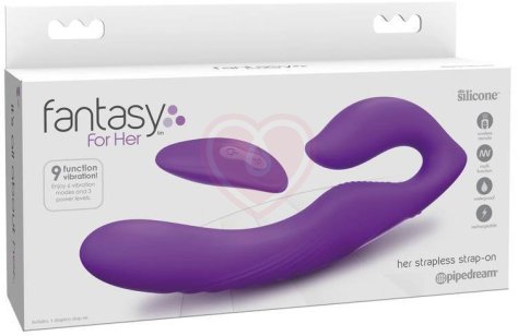 Безремневой страпон с вибрацией и пультом Her Ultimate Strapless Strap-On фиолетовый фото 4
