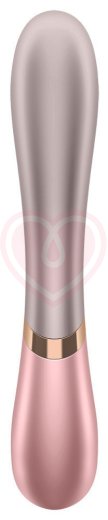 Вибратор с клиторальным стимулятором, подогревом и приложением Satisfyer Hot Lover розовый фото 4