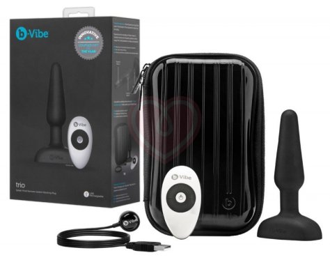 Анальная вибропробка b-Vibe trio с 3 моторчиками чёрная фото 2
