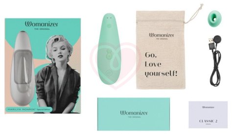 Бесконтактный клиторальный стимулятор Womanizer Classic 2 Marilyn Monroe мятный фото 6