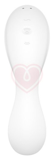 Вибратор с вакуумной стимуляцией Satisfyer Curvy Trinity 5+ и приложением белый фото 5
