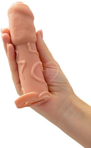 Насадка удлинитель с закрытой головкой и кольцом на мошонку XLover by Toyfa телесная фото 7