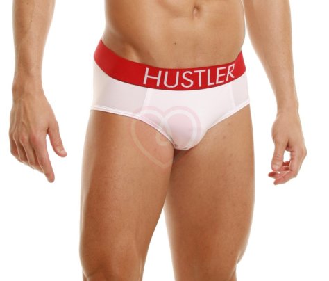 Белые мужские брифы Hustler на широкой резинке из микрофибры фото 1