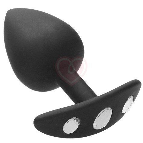 Анальная пробка для ношения с кристаллами Extra Large Diamond Butt Plug With Handle фото 1