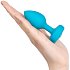 Маленькая вибропробка b-Vibe Vibrating Jewel Plug с кристаллом и пультом бирюзовая фото 6