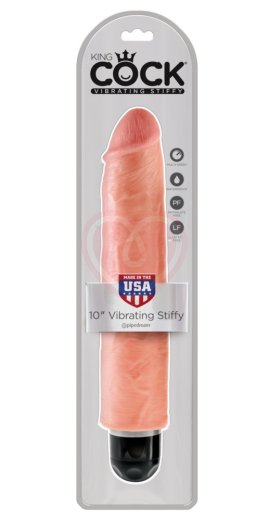 Вибратор King Cock Vibrating Stiffy 25 см телесный фото 3