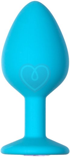 Средняя анальная пробка Emotions Cutie Medium бирюзовая с фиолетовым кристаллом фото 2
