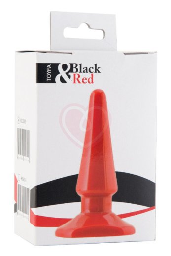 Твёрдая анальная пробка Toyfa Black&Red красная фото 2