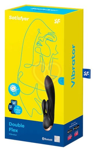 Вибратор Satisfyer Double Flex с двумя клиторальными кончиками чёрный фото 4