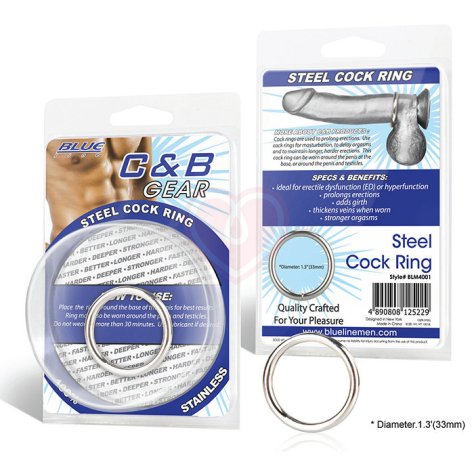 Стальное эрекционное кольцо Stell Cock Ring диаметр 3,3 см фото 3