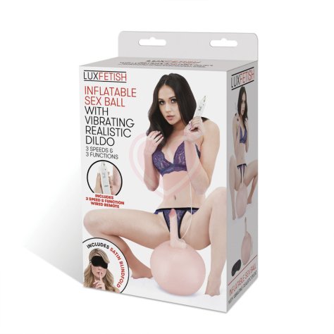 Надувной мяч с реалистичным вибратором Lux Fetish розовый фото 5