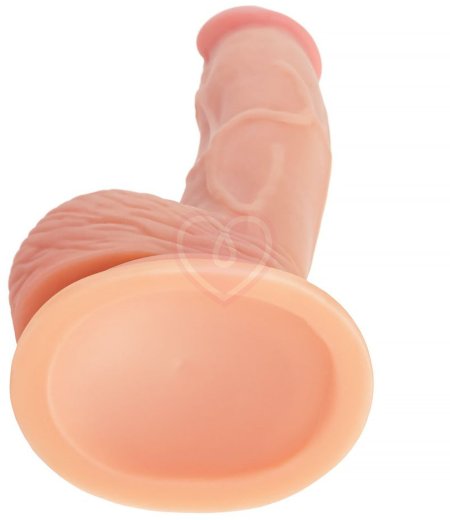 Реалистичный фаллоимитатор на присоске с мошонкой RealStick Nude Rolo телесный фото 7