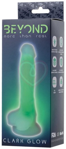 Светящийся в темноте зелёным фаллоимитатор Beyond Clark Glow 16,5 см фото 2