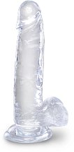 Гелевый фаллоимитатор с мошонкой King Cock Clear 15 см прозрачный