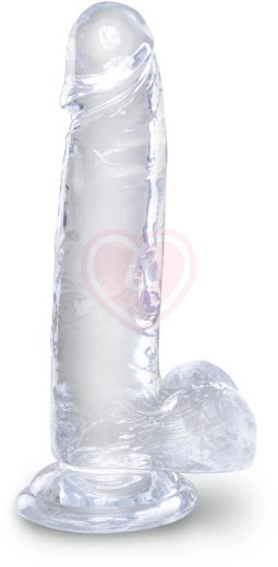 Гелевый фаллоимитатор с мошонкой King Cock Clear 15 см прозрачный фото 1