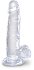 Гелевый фаллоимитатор с мошонкой King Cock Clear 15 см прозрачный фото 1