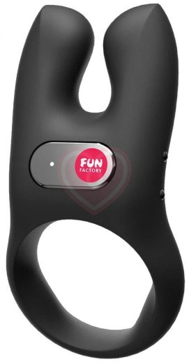 Виброкольцо Fun Factory Nos с двумя кончиками для стимуляции чёрное фото 1