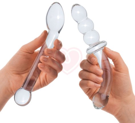 Набор из 2 стеклянных фаллоимитаторов Glas G-Spot Pleasure фото 4