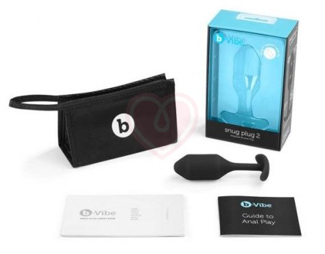 Утяжелённая анальная пробка для ношения b-Vibe Snug Plug 2 малая чёрная фото 3