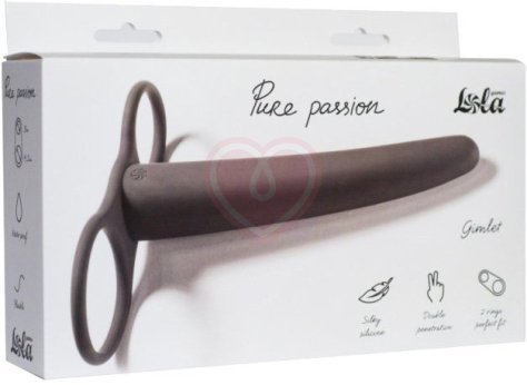 Насадка для двойного проникновения Pure Passion Gimlet 16 см чёрная фото 2