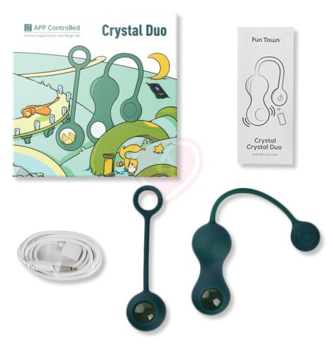 Набор для тенировок Кегеля Magic Motion Crystal Duo тёмно-зелёный фото 3