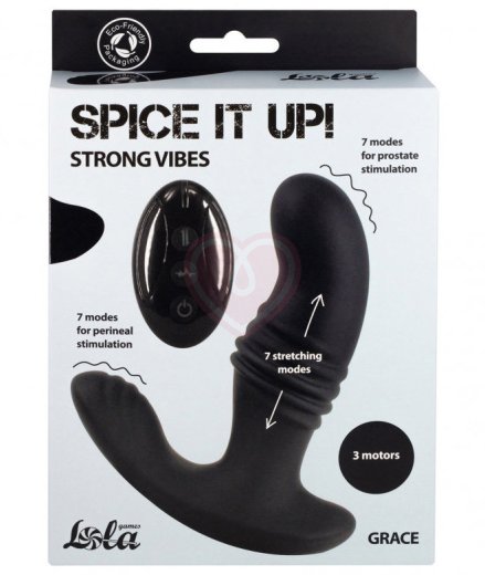 Вибростимулятор простаты с пульсацией Spice it Up Grace чёрный фото 5