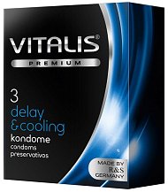 Презервативы Vitalis Premium Delay & Cooling охлаждающие 3 шт