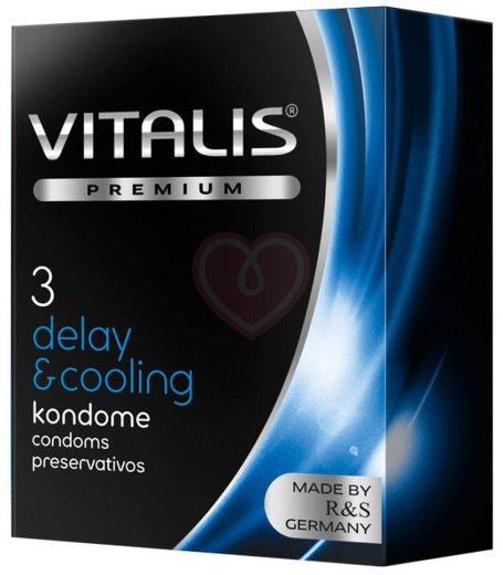 Презервативы Vitalis Premium Delay & Cooling охлаждающие 3 шт фото 1