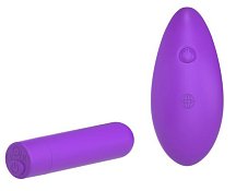 Вибропуля с пультом Rechargeable Remote Control Bullet фиолетовые
