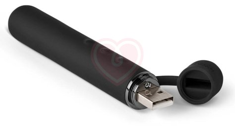 Силиконовый мини-вибратор с насадкой Le Wand Baton чёрный фото 4