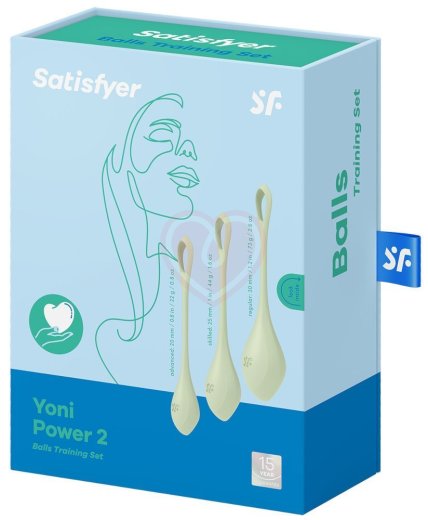 Набор из 3 вагинальных шариков Satisfyer Yoni Power 2 зелёный фото 5