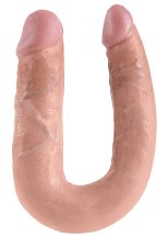 Двухсторонний фаллоимитатор King Cock U-Shaped Double средний телесный