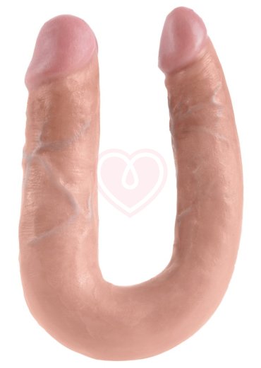 Двухсторонний фаллоимитатор King Cock U-Shaped Double средний телесный фото 1