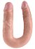 Двухсторонний фаллоимитатор King Cock U-Shaped Double средний телесный фото 1
