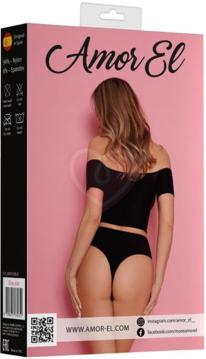 Комплект Amor El из топа и трусиков со шнуровкой чёрный фото 4