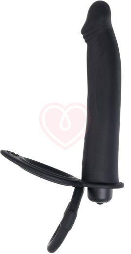 Насадка для двойного проникновения с вибропулей Toyfa Double Penetration Vibration чёрная фото 1