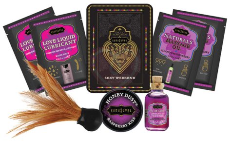 Набор эротической косметики KamaSutra The Weekender Tin Can Raspberry Kiss Малина фото 1