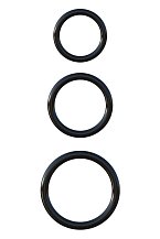 Набор из 3 эрекционных колец Silicone 3-Ring Stamina Set чёрные