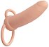 Насадка для двойного проникновения с вибрацией Thick Dual Penetrator телесная фото 6