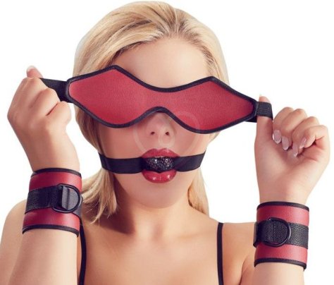Набор для игр и фиксации Bondage Set чёрно-красный фото 6