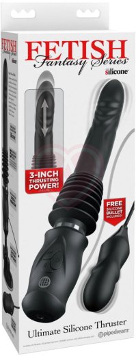 Вибратор с поступательными движениями Ultimate Silicone Thruster чёрный фото 2