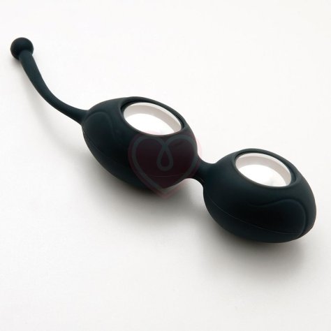 Вагинальные шарики '50 оттенков серого' Delicious Pleasure Silicone Ben Wa Balls чёрные фото 4