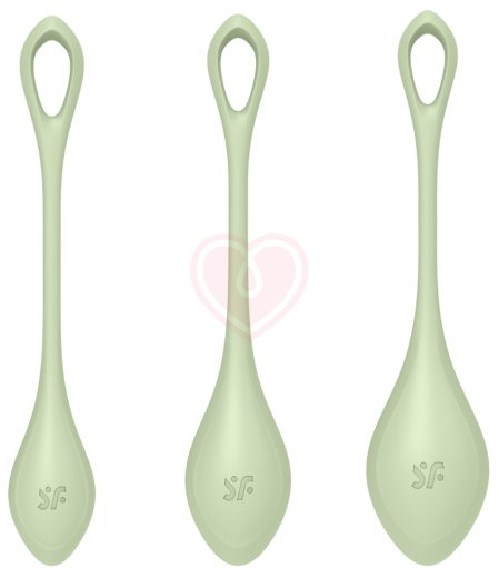 Набор из 3 вагинальных шариков Satisfyer Yoni Power 2 зелёный фото 1
