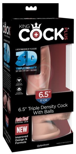 Фаллоимитатор с мошонкой на присоске King Cock Triple Density 14 см телесный фото 5