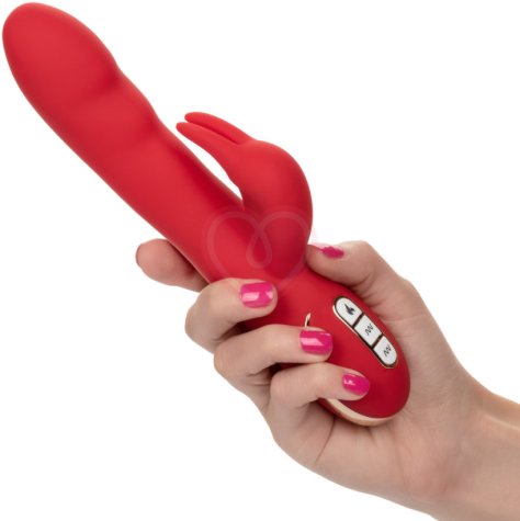 Мягкий вибратор-кролик с нагревом Signature Heated Ultra-Soft Rabbit красный фото 4