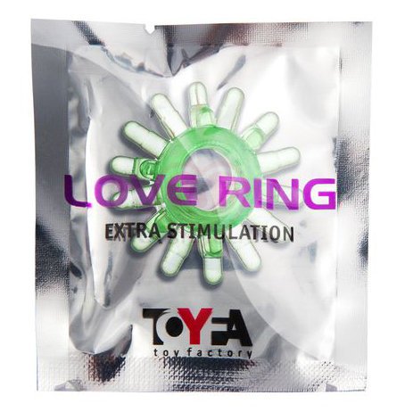 Кольцо эрекционное Toyfa Love Ring с усиками зеленое фото 2
